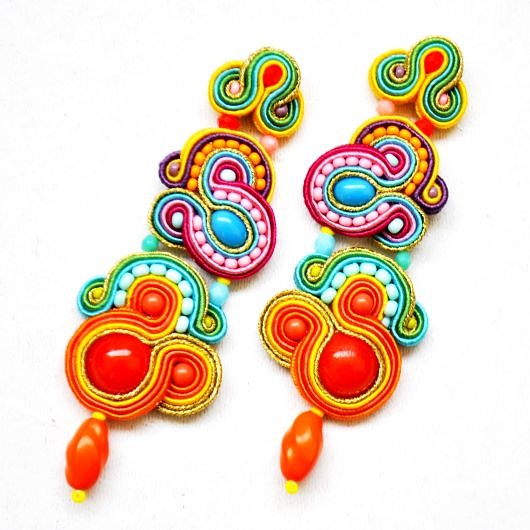 kolczyki soutache Sutaszowe kolczyki ZANZIBAR