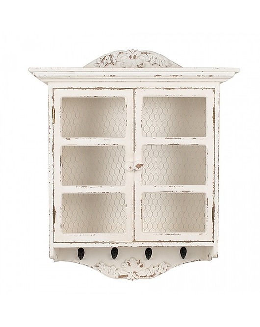 szafki Szafka Wisząca Witryna Wisząca z Siatką Antique White