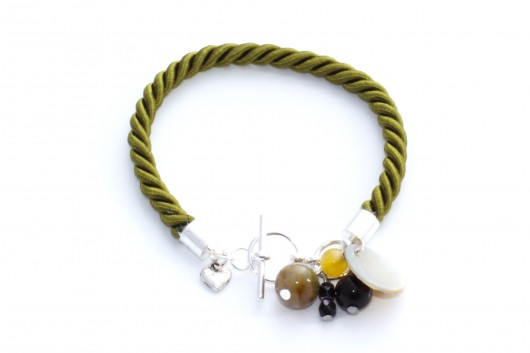 oliwkowy: agat, jadeit, onyks, masa perłowa DOTS handmade