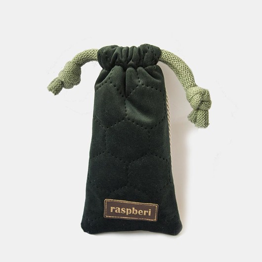 Szmaragdowe etui na okulary pokrowiec pikowany raspberi