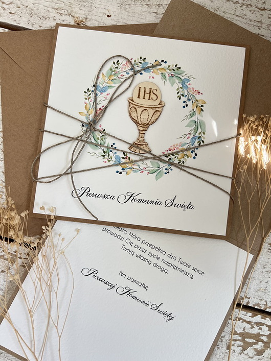 kartki na komunię Najpiękniejsza ręcznie robiona kartka komunijna, prezent