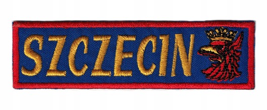 naszywki na ubrania Naszywka naprasowanka SZCZECIN GRYF termoprzylepna haft 11,2x3,2cm