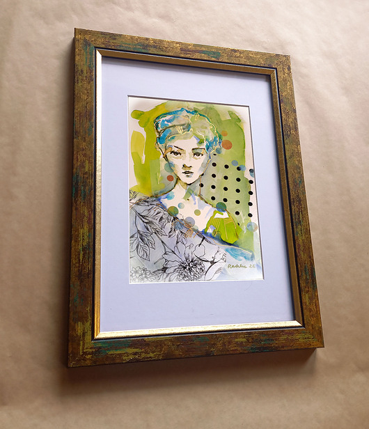 obrazy Kumoszka 37 - akwarela 16x24 cm unikat