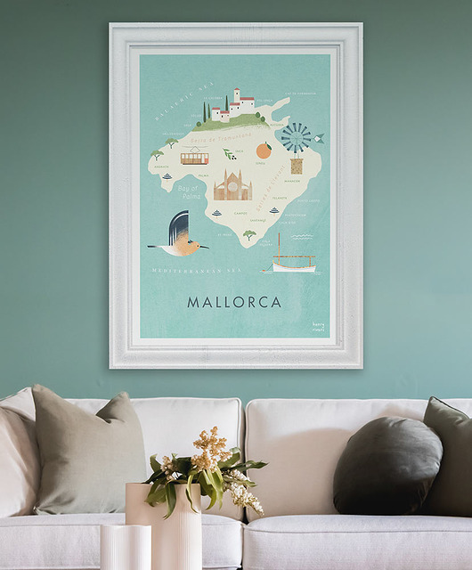 plakaty Majorka - plakat - mapa graficzna