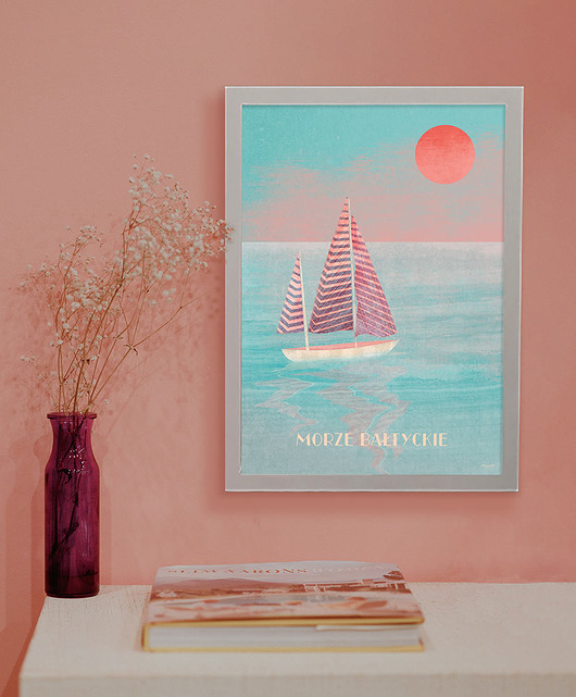 plakaty Morze Bałtyckie - plakat z żaglówką
