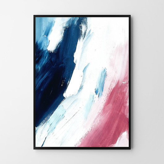 plakaty Plakat Abstrakcja niebiesko-różowa