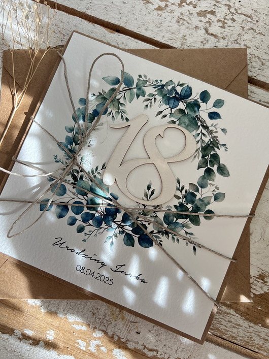 kartki scrapbooking Ręcznie robiona kartka na 18 urodziny, osiemnastka - pomysł na prezent życzen