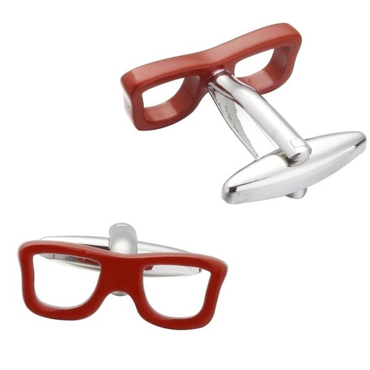 spinki do mankietów okulary czerwone  AKADEMIA STYLU