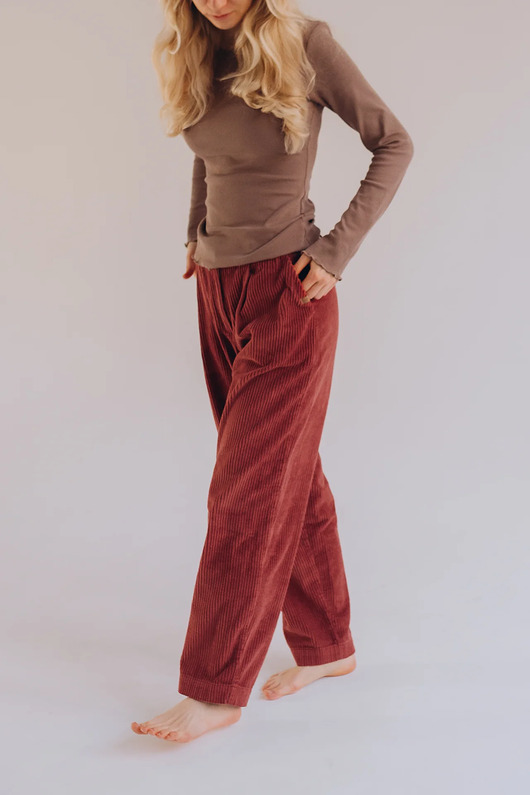 spodnie materiałowe damskie Spodnie sztruksowe Uziemienie