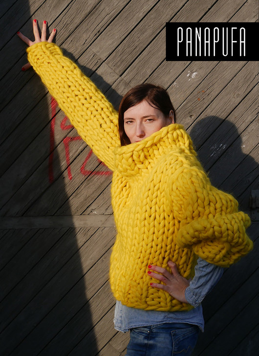 Pullover oversize 100% wełna PANAPUFA