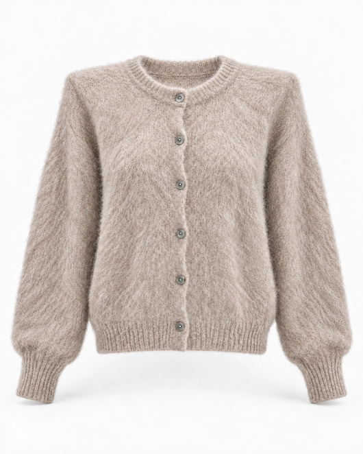 swetry damskie Kardigan Kid Mohair Beige z odpinanymi poduszkami
