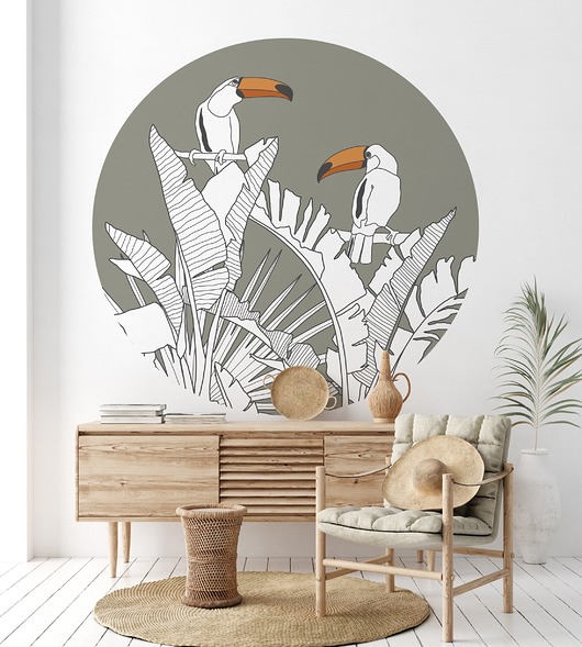 tapety i naklejki ścienne Naklejka Ścienna Tukan Evergreen. Tulum  Wind.Boho.