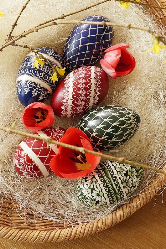 ozdoby wielkanocne Pisanki tradycyjne kolorowe