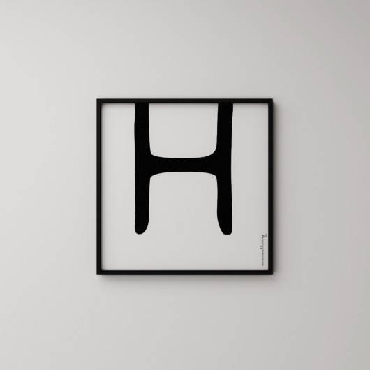 LITERA "H"  - grafika 50x50 MINIMALLIVING