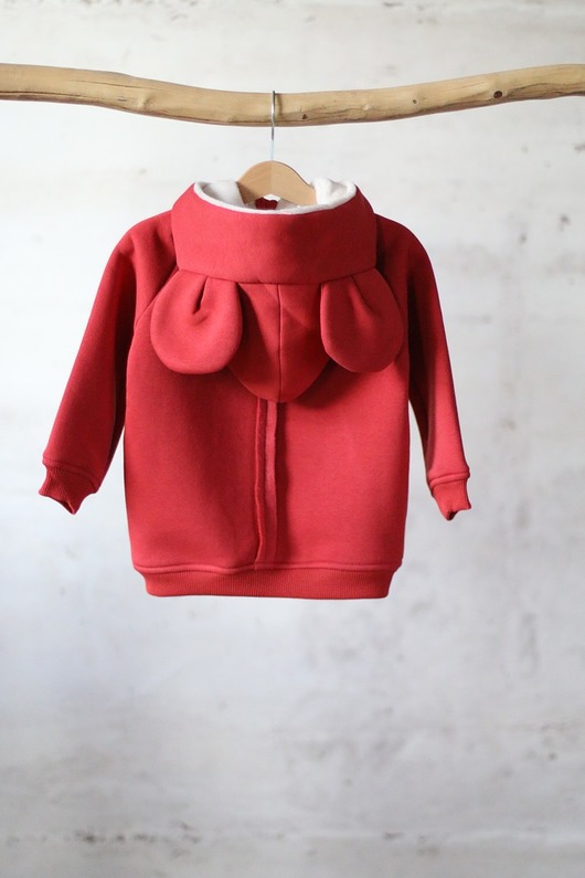 bluzy dla chłopców Bluza Malinowa MYSZKA z Uszami