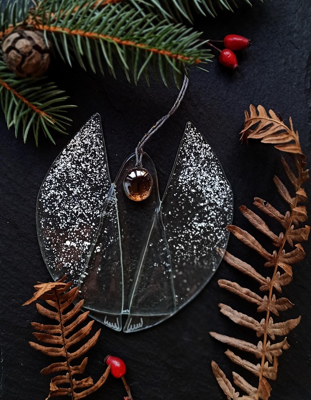 dekoracje świąteczne Aniołek szklany