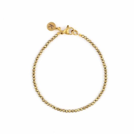 bransoletki z kamieni naturalnych Bransoletka basic w kolorze złotego zgaszonego Hematytu