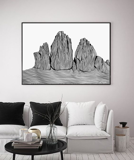 grafiki i ilustracje Dolomity / Tre Cime / Góry / Grafika