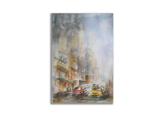 grafiki i ilustracje Akwarela oryginalna " Miasto"