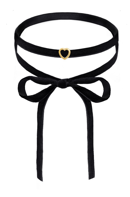 AKSAMITNY CHOKER Z SERDUSZKIEM SREBRO 925 POZŁAC Coccola JEWELLERY