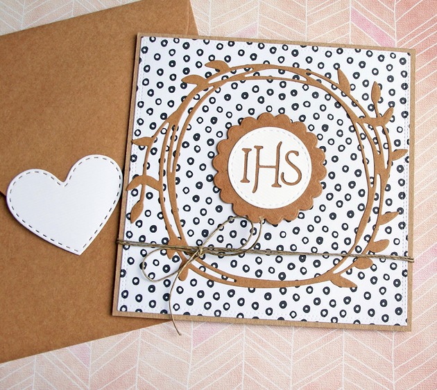 kartki na komunię Kartka komunijna : biało-czarne kółka II