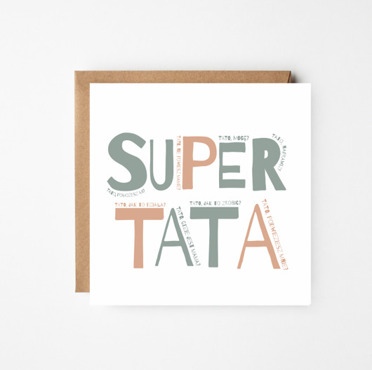 Kartka/pocztówka "Super Tata" Peprojektuje
