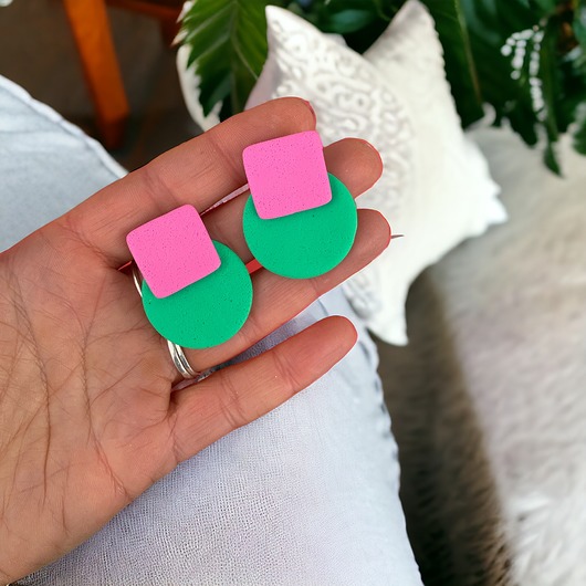 kolczyki z masy plastycznej Kolczyki Duo