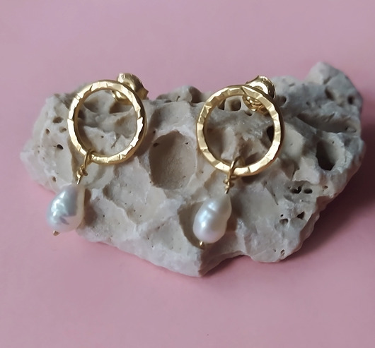 kolczyki pozłacane Kolczyki Plates Gold - srebro 925 pokryte 24K złotem