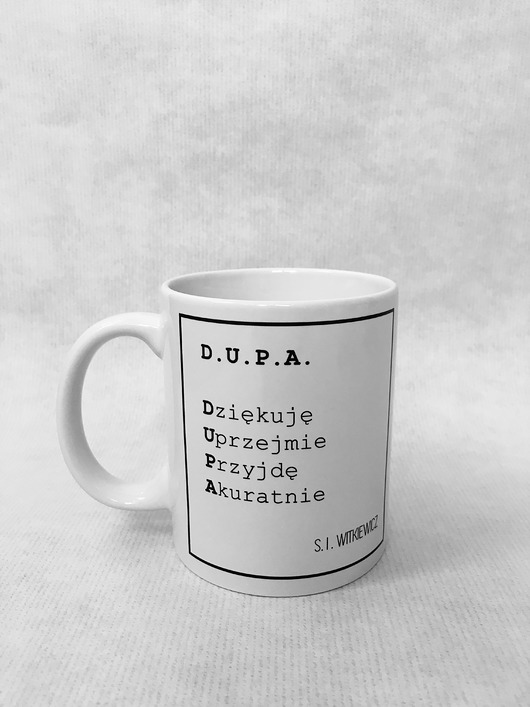 Kubek z cytatem, Witkacy "D.U.P.A." Golden Lips