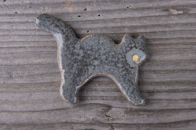 magnesy Ceramiczny magnes kot szary