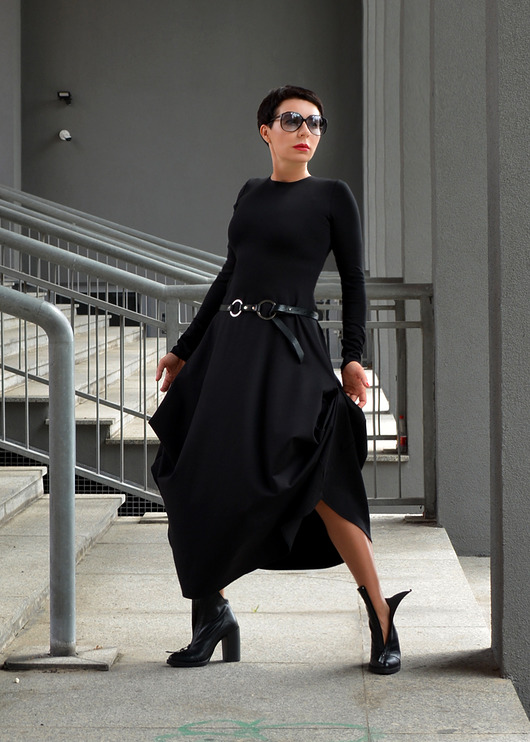 New SUKIENKA Maxi Black momo fashion