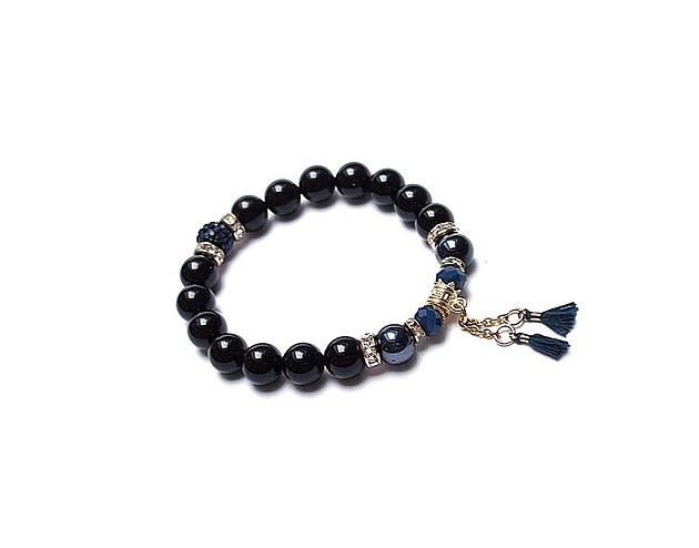 bransoletki z kamieni naturalnych Navy blue  /troki/  vol. 9 - bransoletka