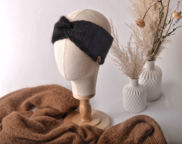 opaski do włosów Opaska Black Merino i Baby Alpaka