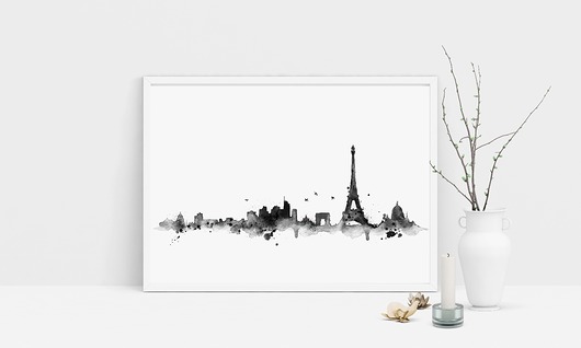 Plakat PARYŻ black 50x70 cm Well Wall