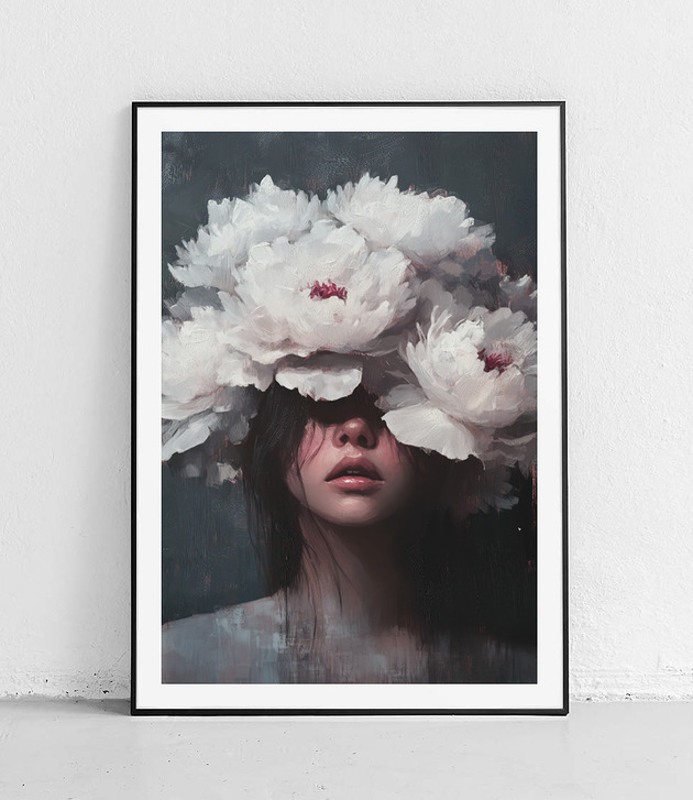 plakaty Plakat Białe kwiaty i cisza