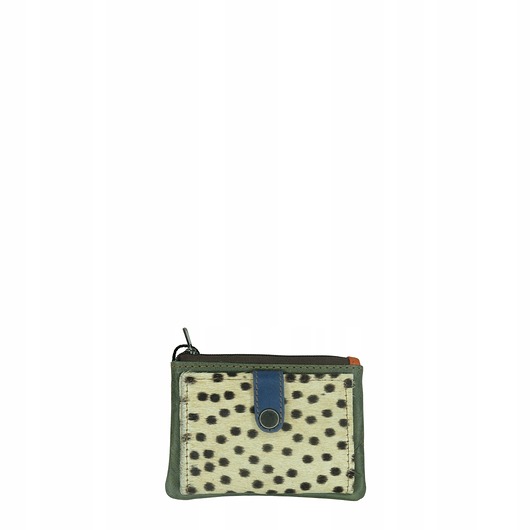 portfele damskie Portfel portfelik mały skórzany miejsce na bilon karty eko OLIVKA