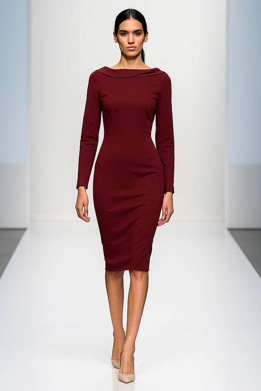 sukienki midi damskie Sukienka burgund YY100064