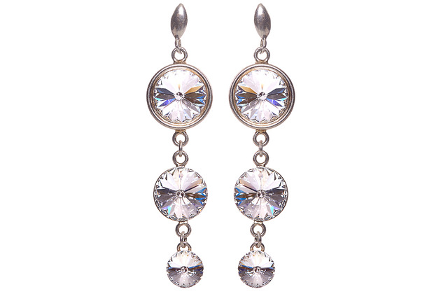 Srebrne kolczyki z kryształami marki Swarovski Alessandra unique