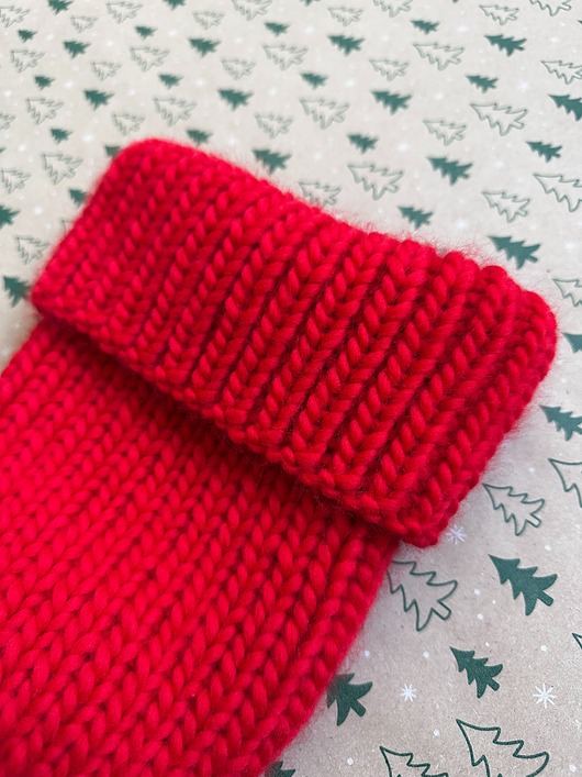 szale damskie Gruby komin wełniany - czerwony