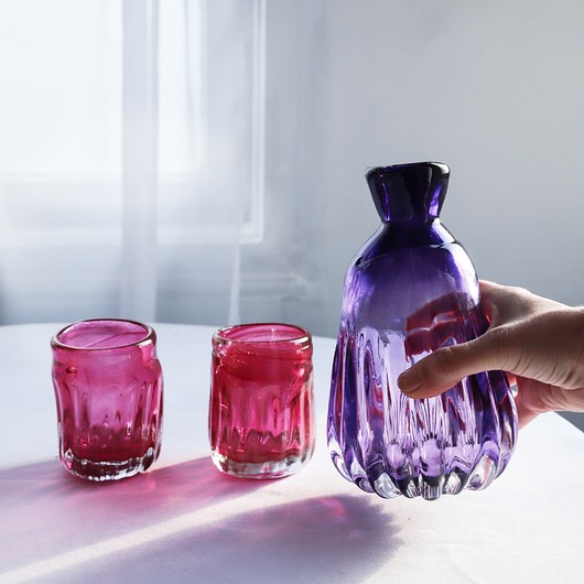 szklanki i kieliszki Zestaw  dwóch szklanek i karafki "Optyk"