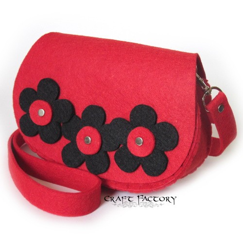 Floral Black&Red - mała listonoszka Craft Factory