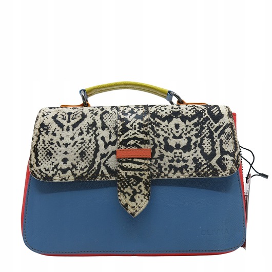 torby na ramię Torebka klasyczna skórzana na ramię pasek na klapce oryginalna OLIVKA