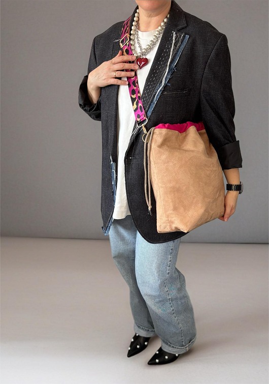 torby na ramię Torebka Beż-Róż