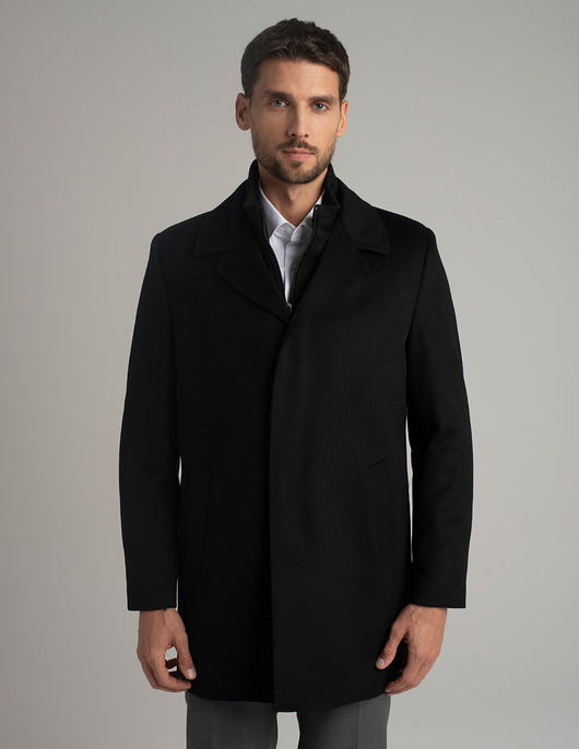 płaszcze i kurtki męskie Wełniany płaszcz serre czarny