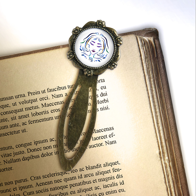 zakładki do książek Zakładka do książki - Panna - klips, brąz