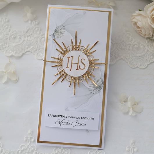 zaproszenia na komunię Zaproszenia komunijne dla chłopca i dziewczynki personalizowane