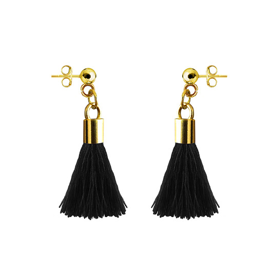 Kolczyki złote Gold & Black Fringes  AFRODITTE COLLECTION