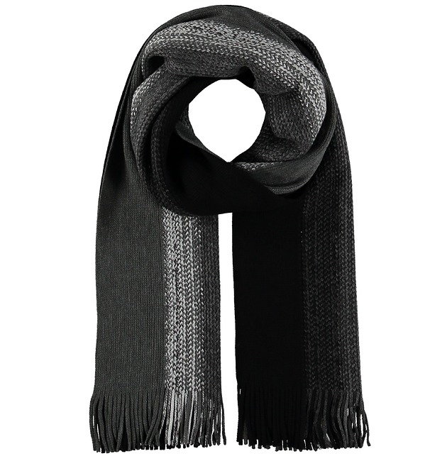 tuby i kominy Czarny Szalik Męski w Paski - Komin Szary 180 cm x 25 cm