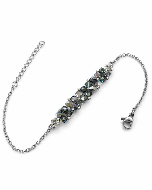 bransoletki ze szkła Crystal Square Vitrail - Delikatna bransoletka z kryształów Preciosa