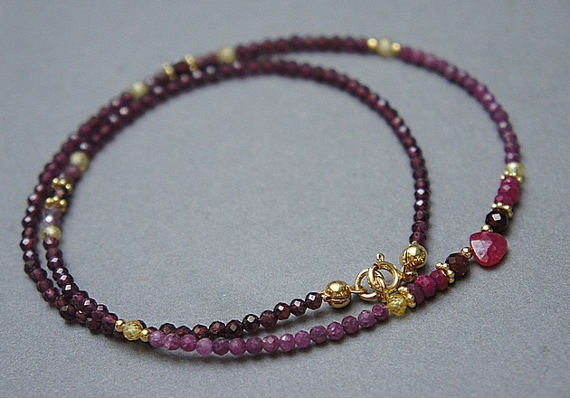 chokery Granaty i rubiny /choker/ - naszyjnik